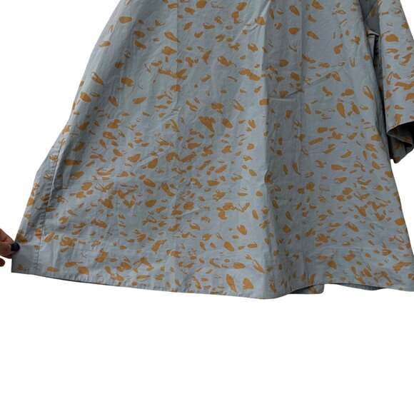 COS Blue Tan Leopard Print Tulip Back Short Sleeve Tunic Blouse Womens Size 12 - Picture 3 of 7